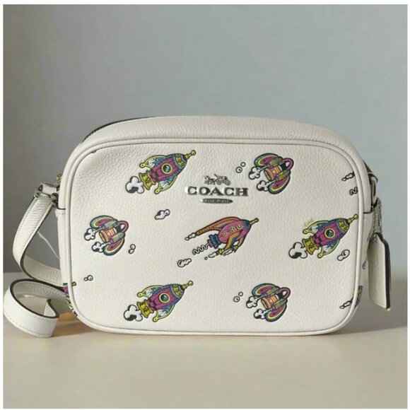 Coach Cosmic Jamie Camera Bag White Rocket CW028 Crossbody Leather Medium - Picture 1 of 11